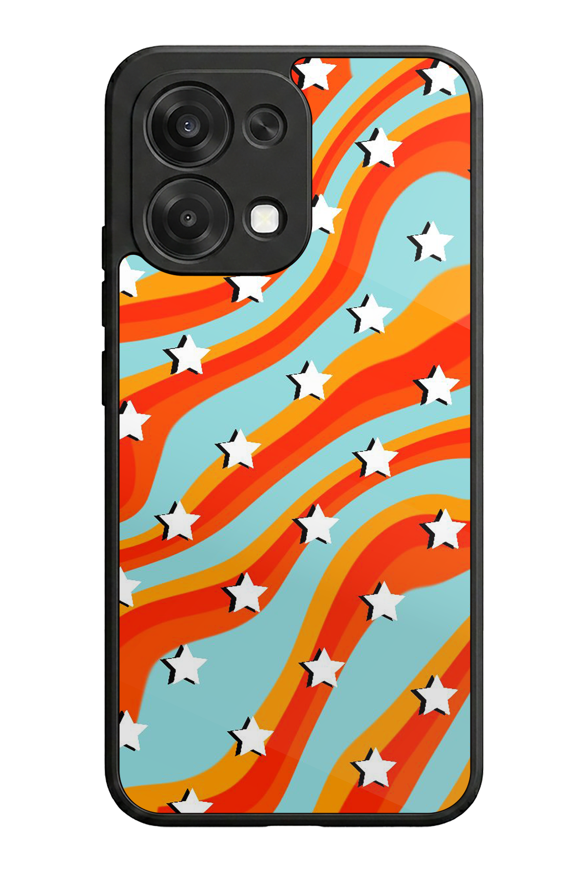 Oppo A6 Pro Uyumlu Retro Yildizlar Tasarımlı Glossy Premium Kılıf