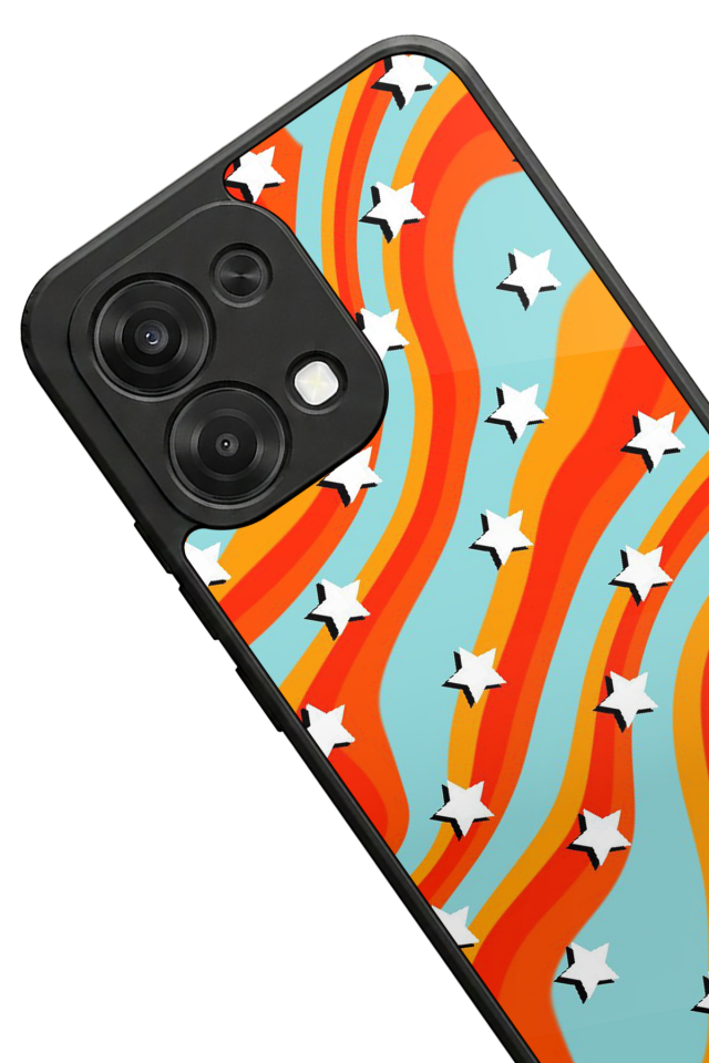 Oppo A6 Pro Uyumlu Retro Yildizlar Tasarımlı Glossy Premium Kılıf