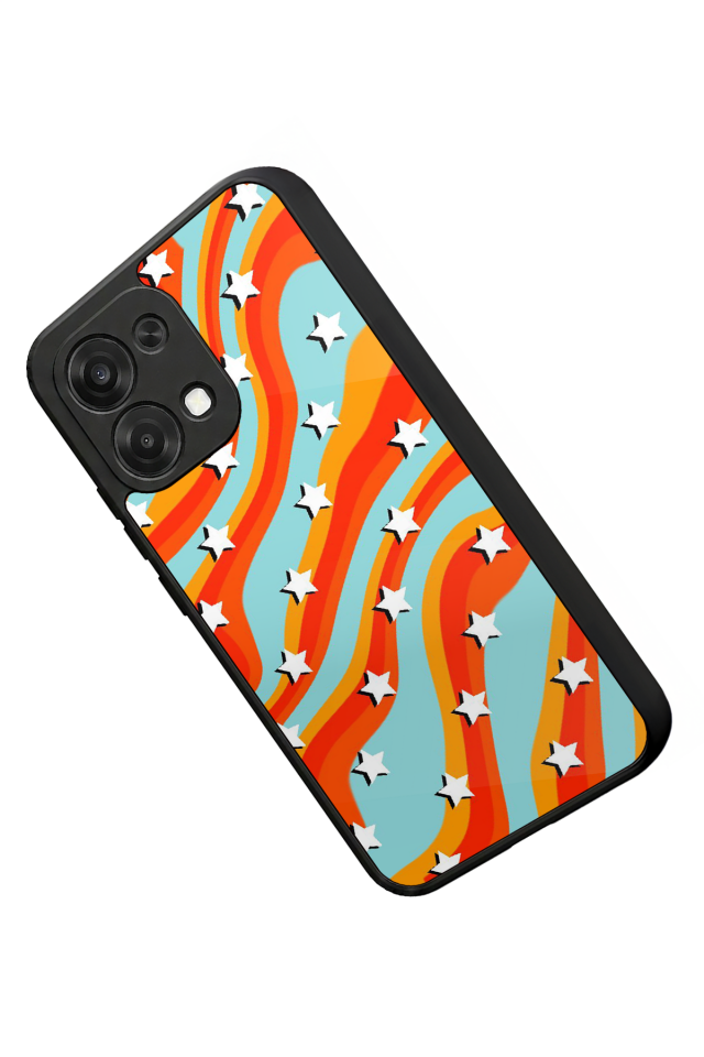 Oppo A6 Pro Uyumlu Retro Yildizlar Tasarımlı Glossy Premium Kılıf