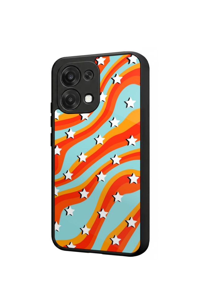 Oppo A6 Pro Uyumlu Retro Yildizlar Tasarımlı Glossy Premium Kılıf