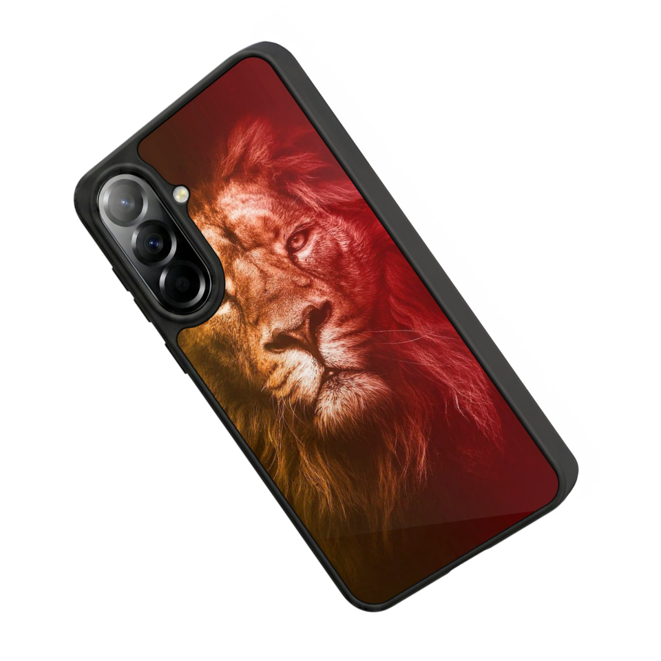 Samsung Galaxy A37 Uyumlu Aslan Tasarımlı Glossy Premium Kılıf