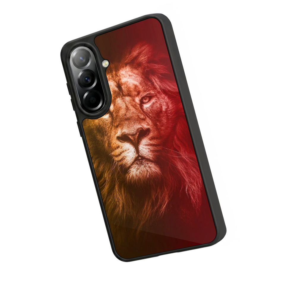 Samsung Galaxy A37 Uyumlu Aslan Tasarımlı Glossy Premium Kılıf