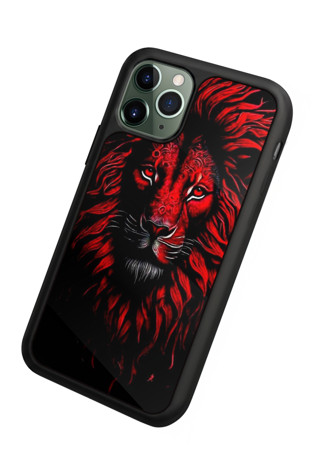 iPhone 11 Pro Max Uyumlu Aslan Tasarımlı Glossy Premium Kılıf