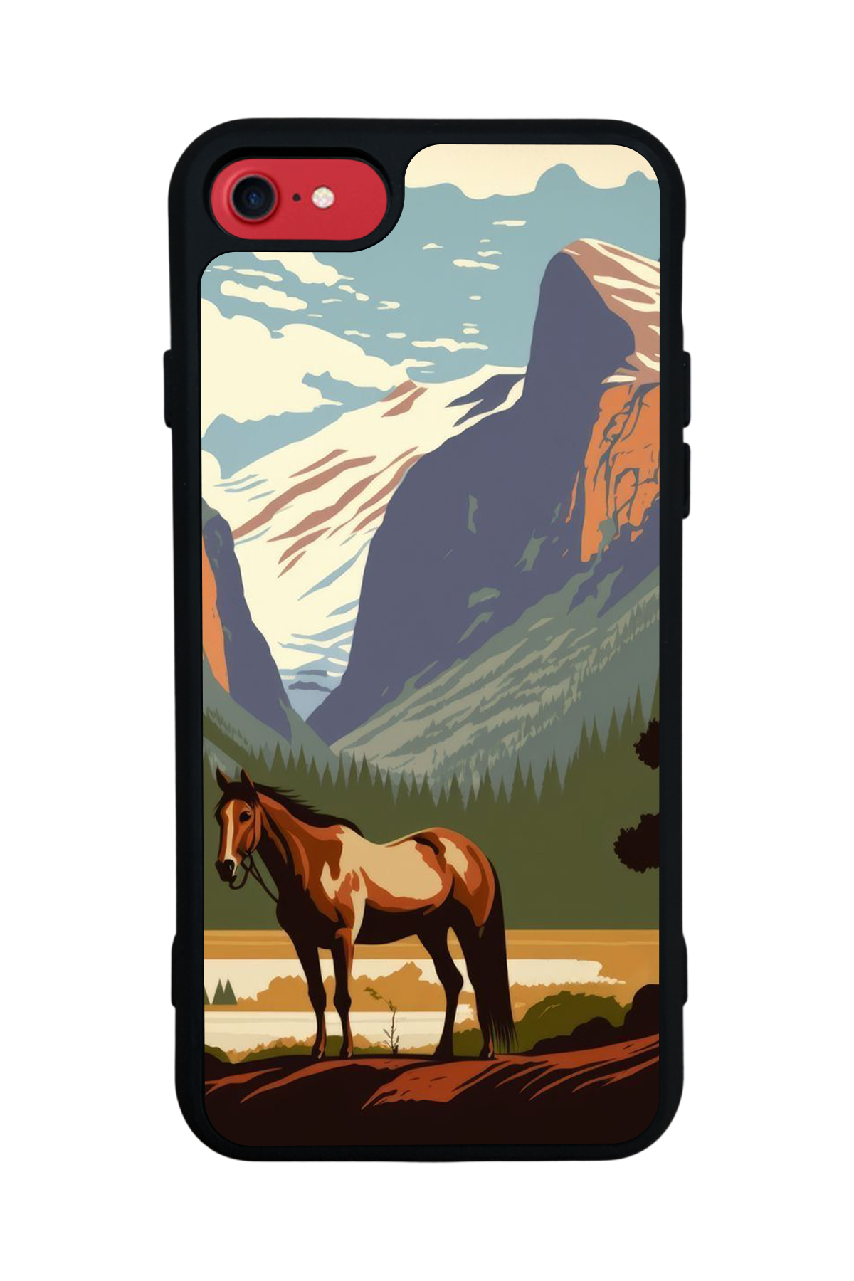 iPhone 7 Uyumlu At Horse Tasarımlı Glossy Premium Kılıf