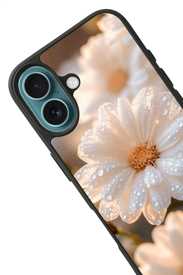 iPhone 16 Uyumlu Cicek Tasarımlı Glossy Premium Kılıf