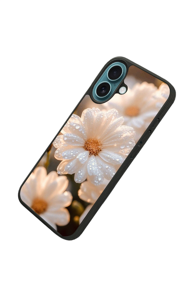 iPhone 16 Uyumlu Cicek Tasarımlı Glossy Premium Kılıf