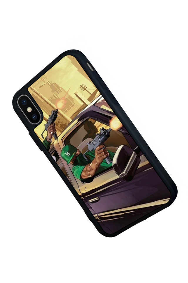 iPhone X/ XS Uyumlu GTA Tasarımlı Glossy Premium Kılıf