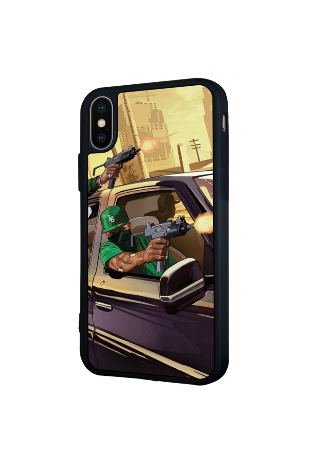 iPhone X/ XS Uyumlu GTA Tasarımlı Glossy Premium Kılıf