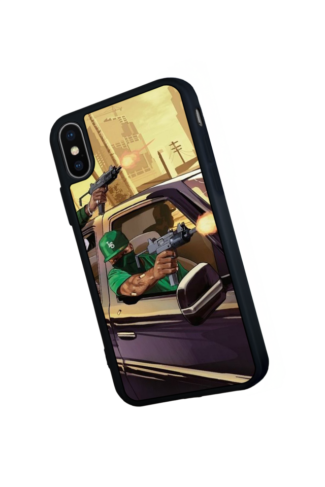 iPhone X/ XS Uyumlu GTA Tasarımlı Glossy Premium Kılıf