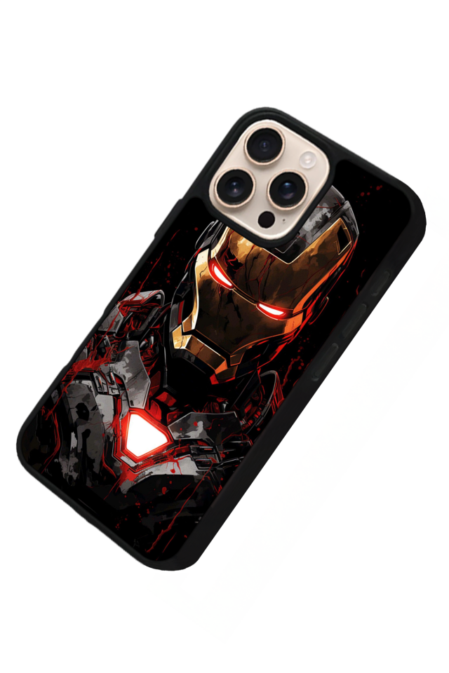iPhone 16 Pro Uyumlu  Iron Man ( Demir Adam ) Tasarımlı Glossy Premium Kılıf