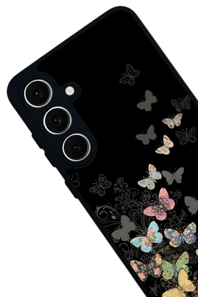 Samsung Galaxy S24 FE Uyumlu Kelebek Tasarımlı Glossy Premium Kılıf