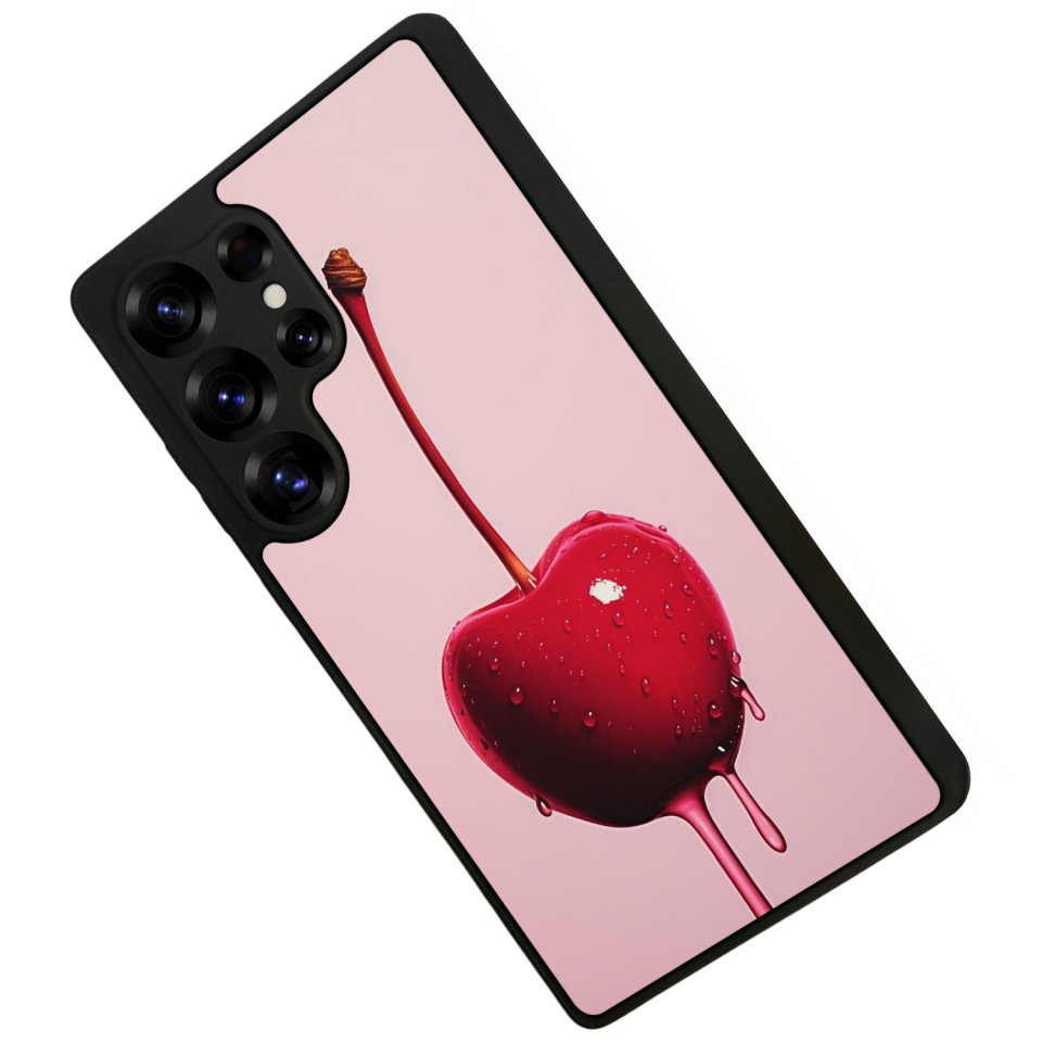 Samsung Galaxy S25 Ultra Uyumlu Kiraz Tasarımlı Glossy Premium Kılıf