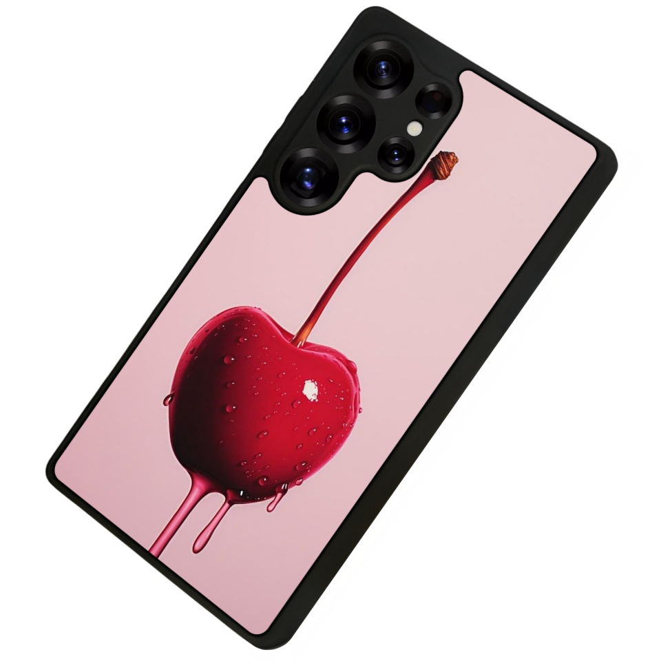 Samsung Galaxy S25 Ultra Uyumlu Kiraz Tasarımlı Glossy Premium Kılıf