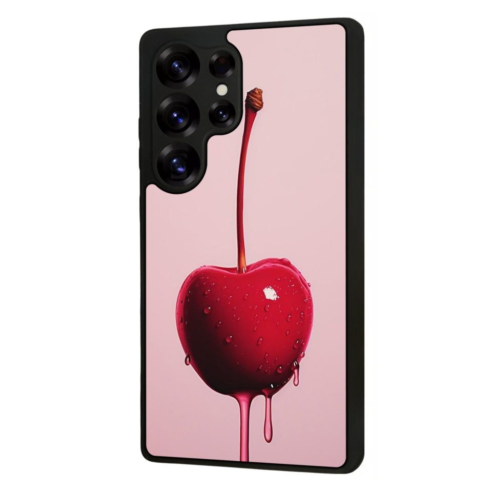 Samsung Galaxy S25 Ultra Uyumlu Kiraz Tasarımlı Glossy Premium Kılıf