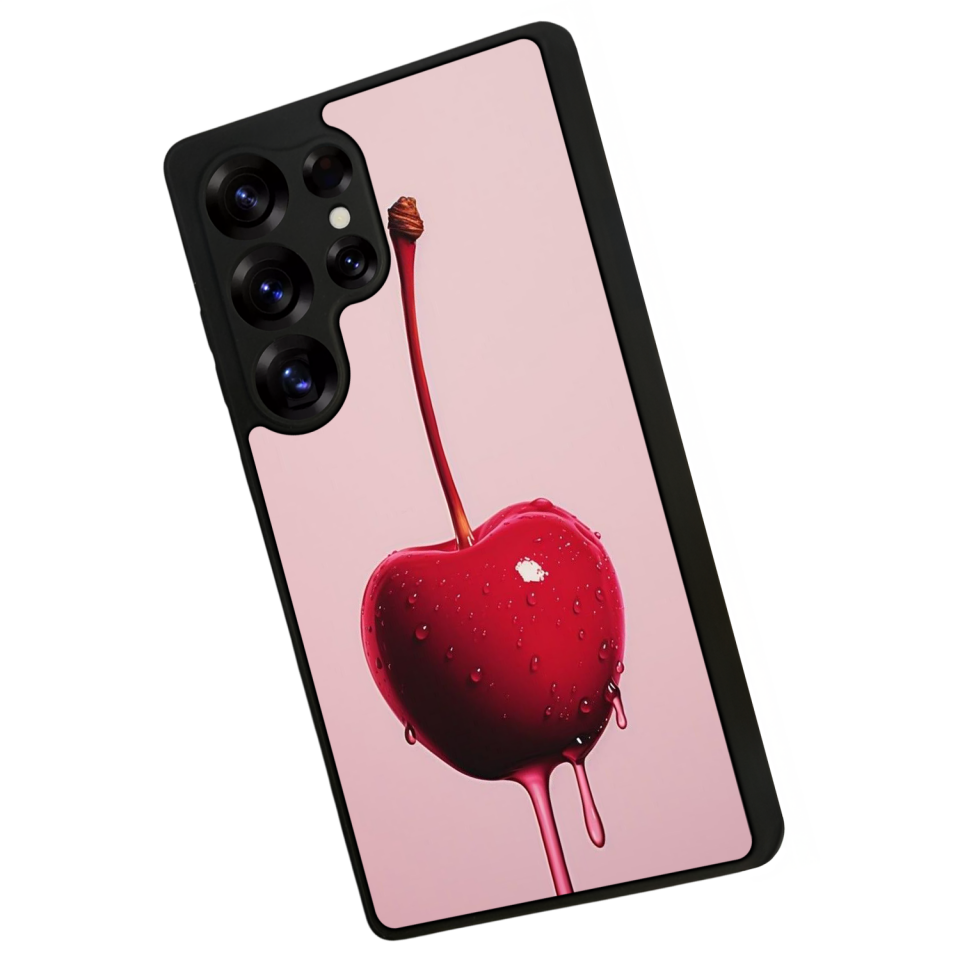 Samsung Galaxy S25 Ultra Uyumlu Kiraz Tasarımlı Glossy Premium Kılıf