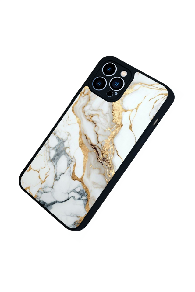 iPhone 13 Pro Max Uyumlu Mermer Marble Tasarımlı Glossy Premium Kılıf