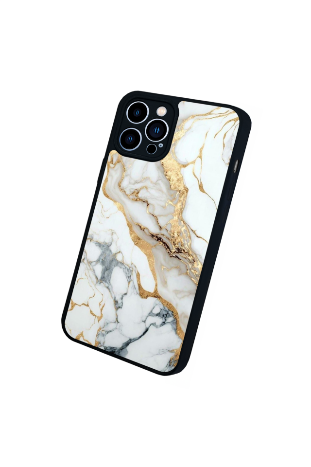 iPhone 13 Pro Max Uyumlu Mermer Marble Tasarımlı Glossy Premium Kılıf