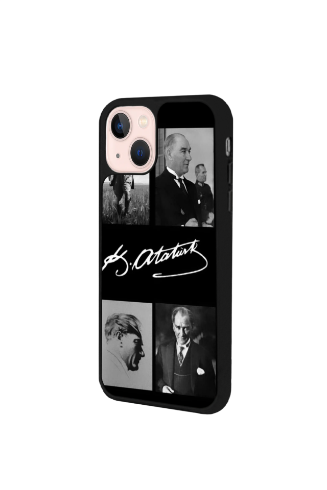 iPhone 13 Mini Uyumlu Mustafa Kemal Ataturk Tasarımlı Glossy Premium Kılıf