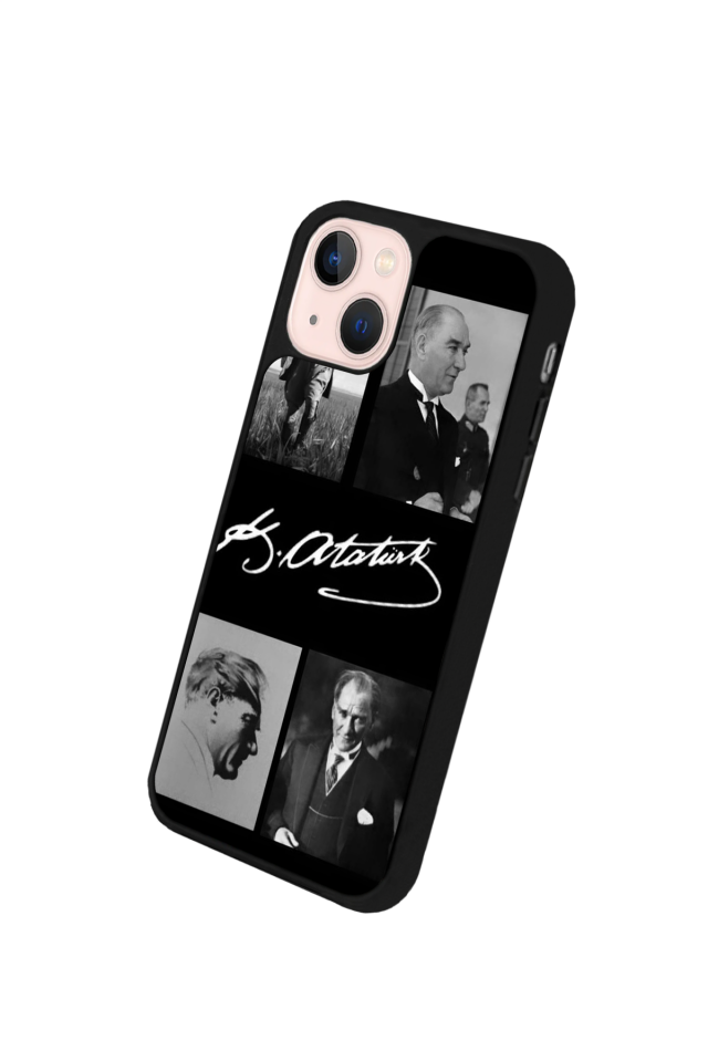 iPhone 13 Mini Uyumlu Mustafa Kemal Ataturk Tasarımlı Glossy Premium Kılıf