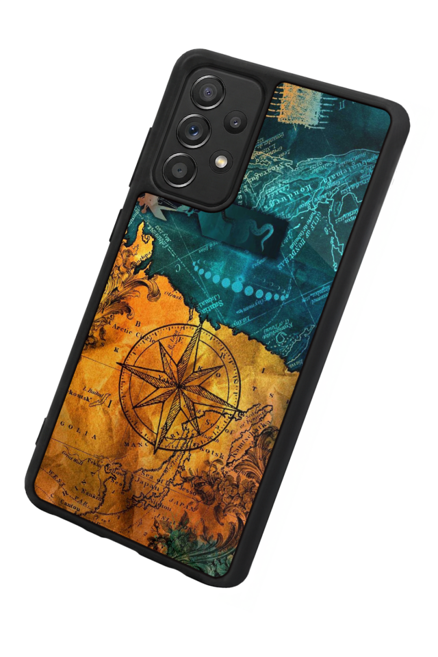 Samsung Galaxy A72 Uyumlu Pusula Tasarımlı Glossy Premium Kılıf