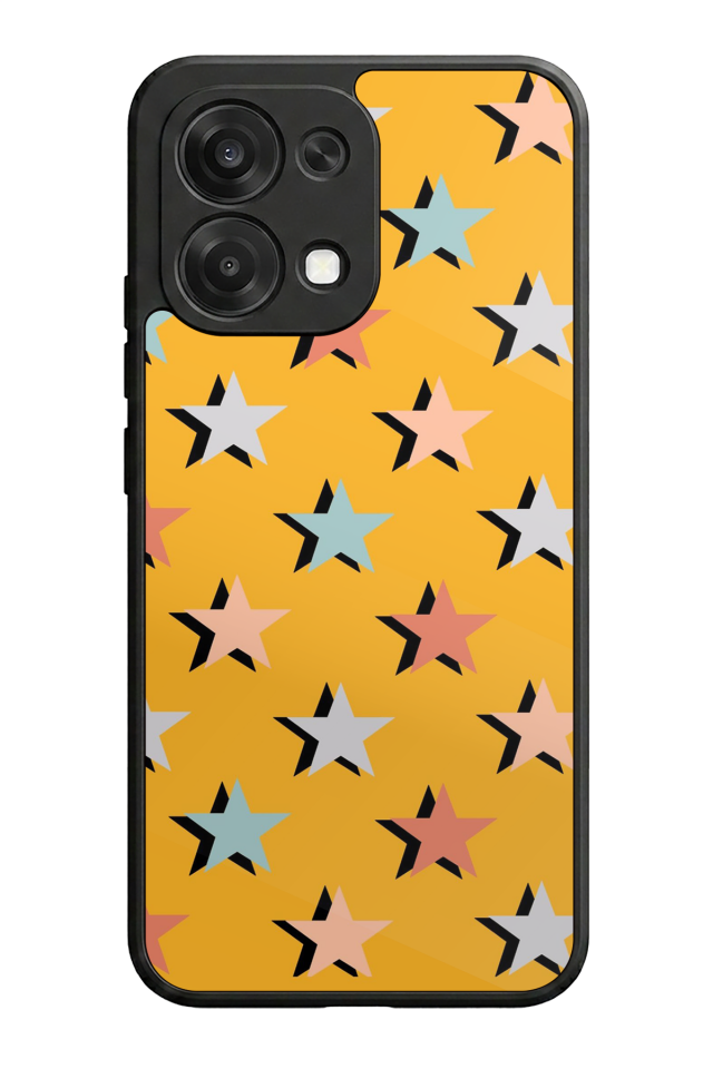 Oppo A6 Pro Uyumlu Retro Yildizlar Tasarımlı Glossy Premium Kılıf