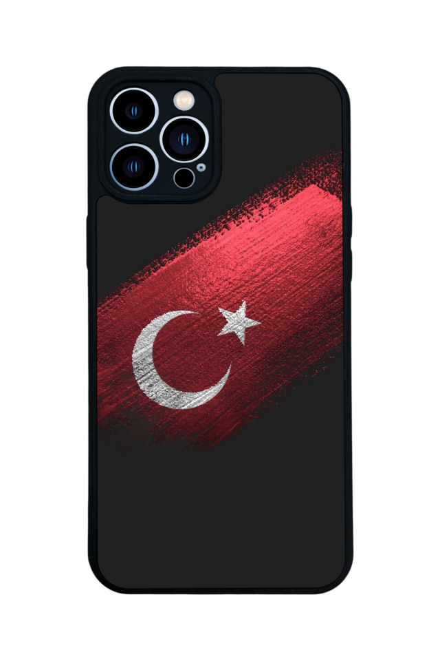 iPhone 12 Pro Max Uyumlu Türk Bayragi Tasarımlı Glossy Premium Kılıf