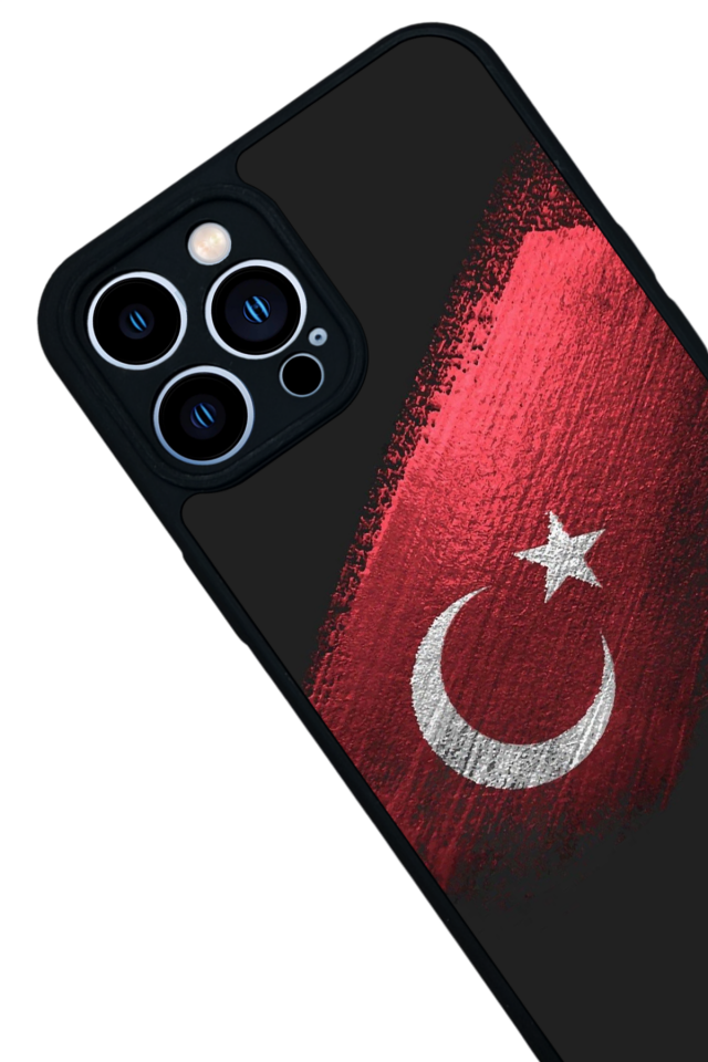 iPhone 12 Pro Max Uyumlu Türk Bayragi Tasarımlı Glossy Premium Kılıf