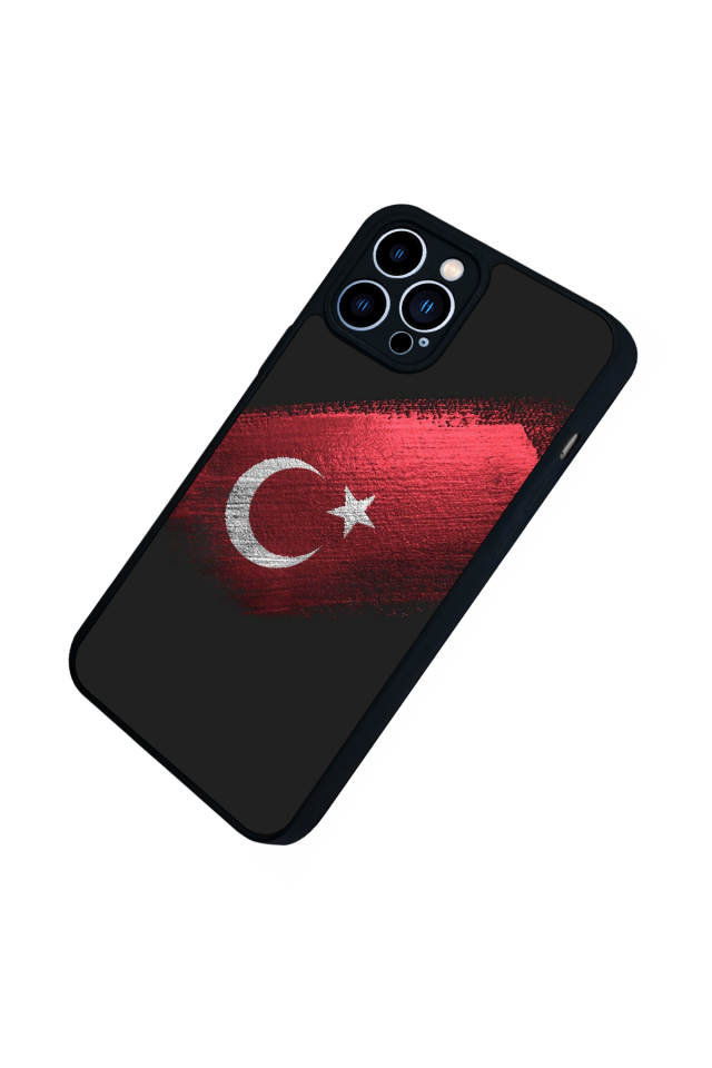 iPhone 12 Pro Max Uyumlu Türk Bayragi Tasarımlı Glossy Premium Kılıf