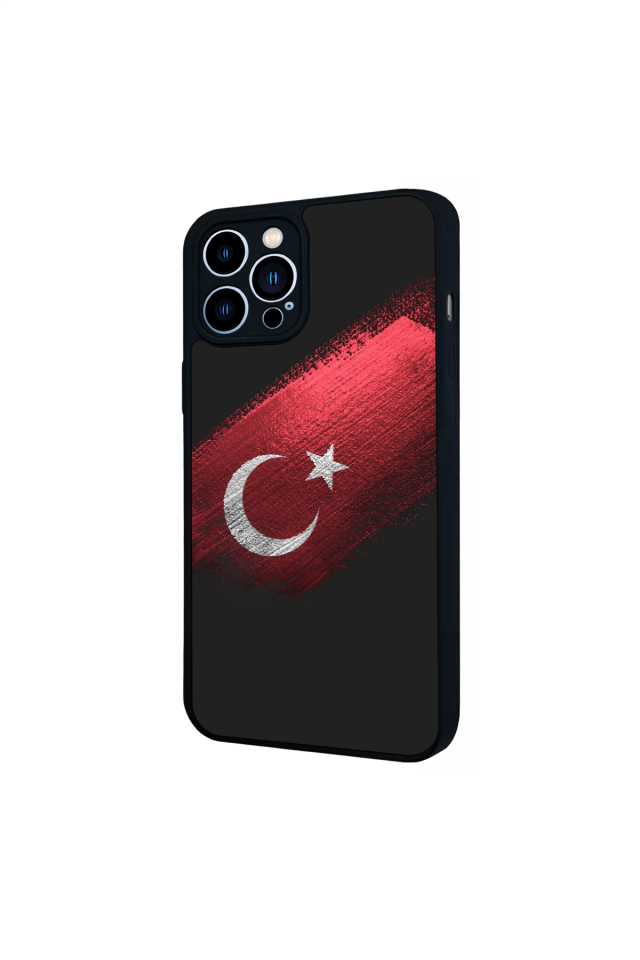 iPhone 12 Pro Max Uyumlu Türk Bayragi Tasarımlı Glossy Premium Kılıf
