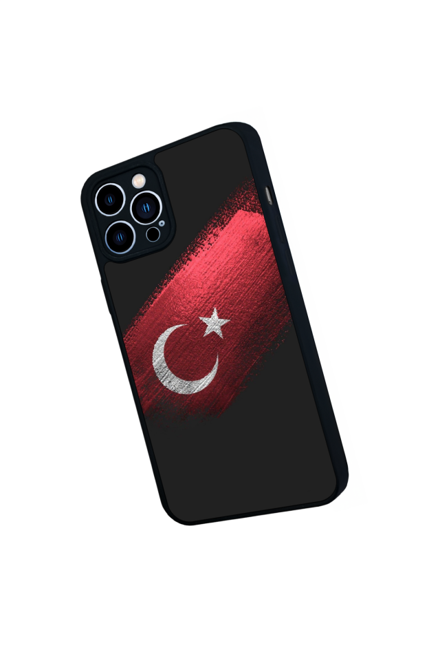 iPhone 12 Pro Max Uyumlu Türk Bayragi Tasarımlı Glossy Premium Kılıf