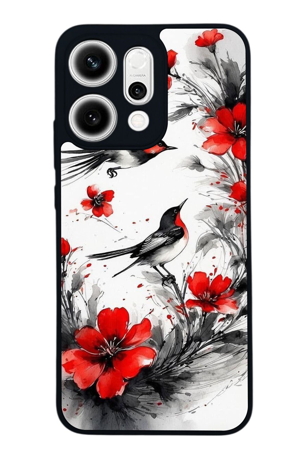 Oppo Reno 14 Uyumlu Floral Tasarımlı Glossy Premium Kılıf