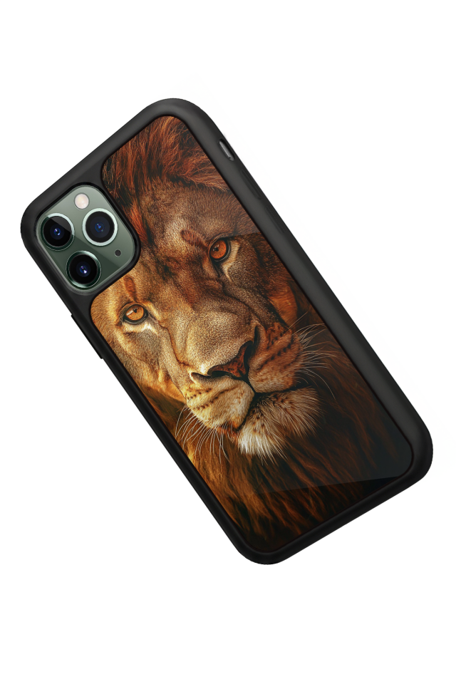 iPhone 11 Pro Max Uyumlu Aslan Tasarımlı Glossy Premium Kılıf