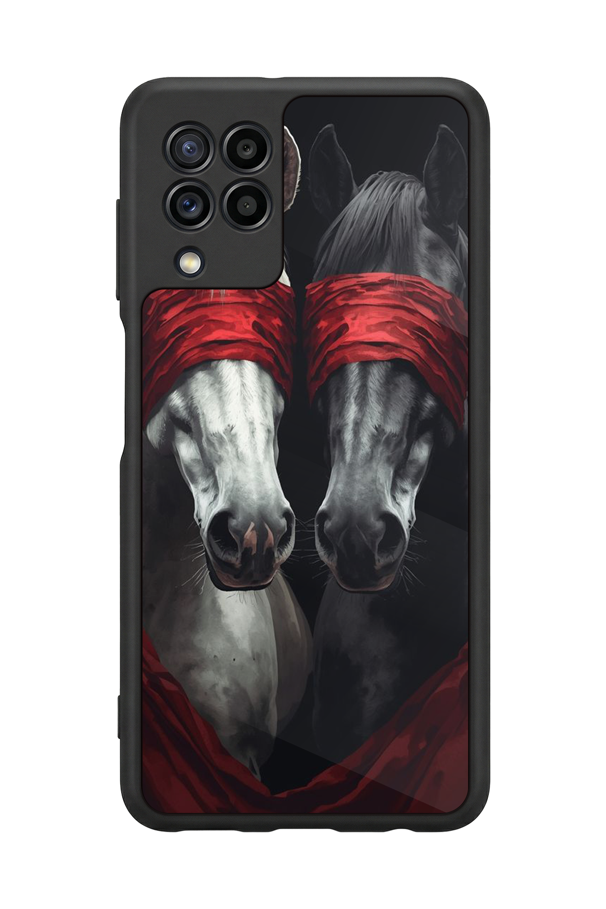 Samsung Galaxy M32 Uyumlu At Horse Tasarımlı Glossy Premium Kılıf