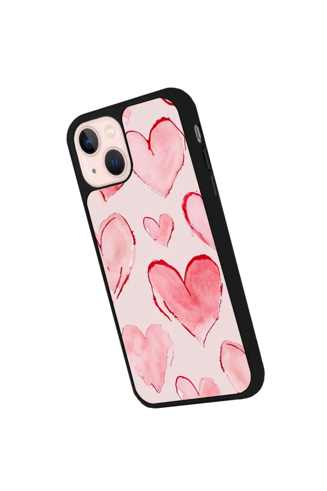 iPhone 14 Plus Uyumlu Kalp Love Tasarımlı Glossy Premium Kılıf