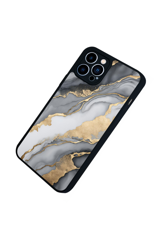 iPhone 13 Pro Max Uyumlu Mermer Marble Tasarımlı Glossy Premium Kılıf