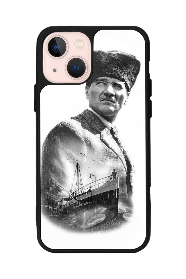 iPhone 13 Mini Uyumlu Mustafa Kemal Ataturk Tasarımlı Glossy Premium Kılıf