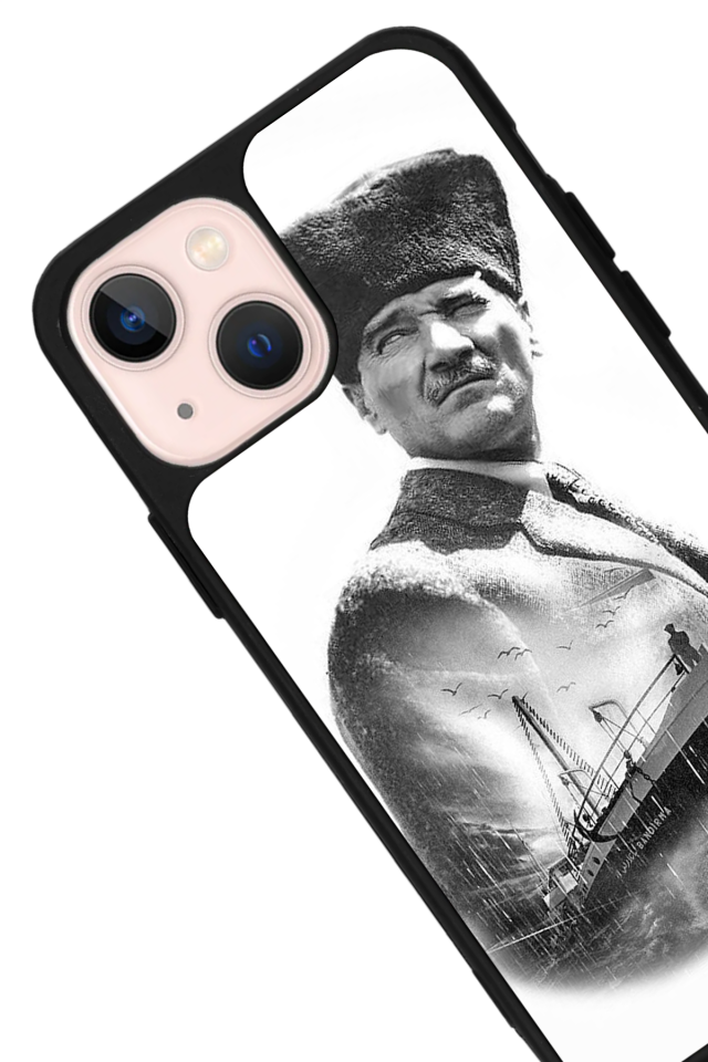 iPhone 13 Mini Uyumlu Mustafa Kemal Ataturk Tasarımlı Glossy Premium Kılıf