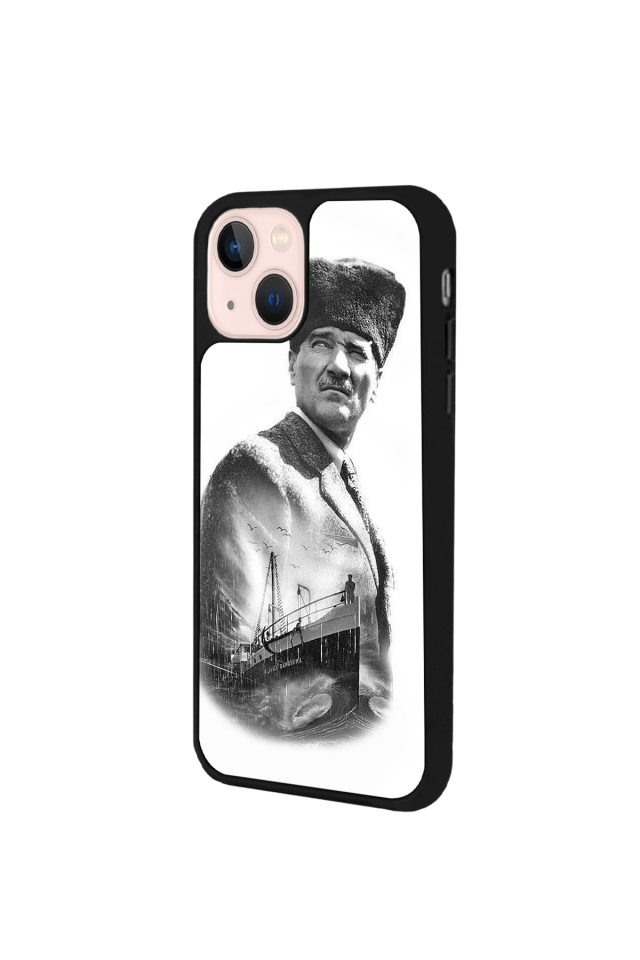 iPhone 13 Mini Uyumlu Mustafa Kemal Ataturk Tasarımlı Glossy Premium Kılıf