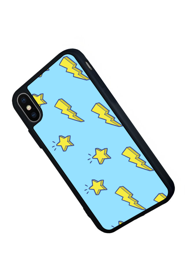 iPhone X/ XS Uyumlu Simsek Tasarımlı Glossy Premium Kılıf