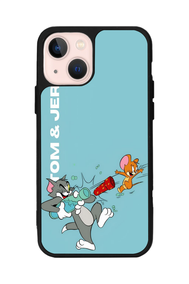 iPhone 15 Uyumlu Tom And Jerry Tasarımlı Glossy Premium Kılıf