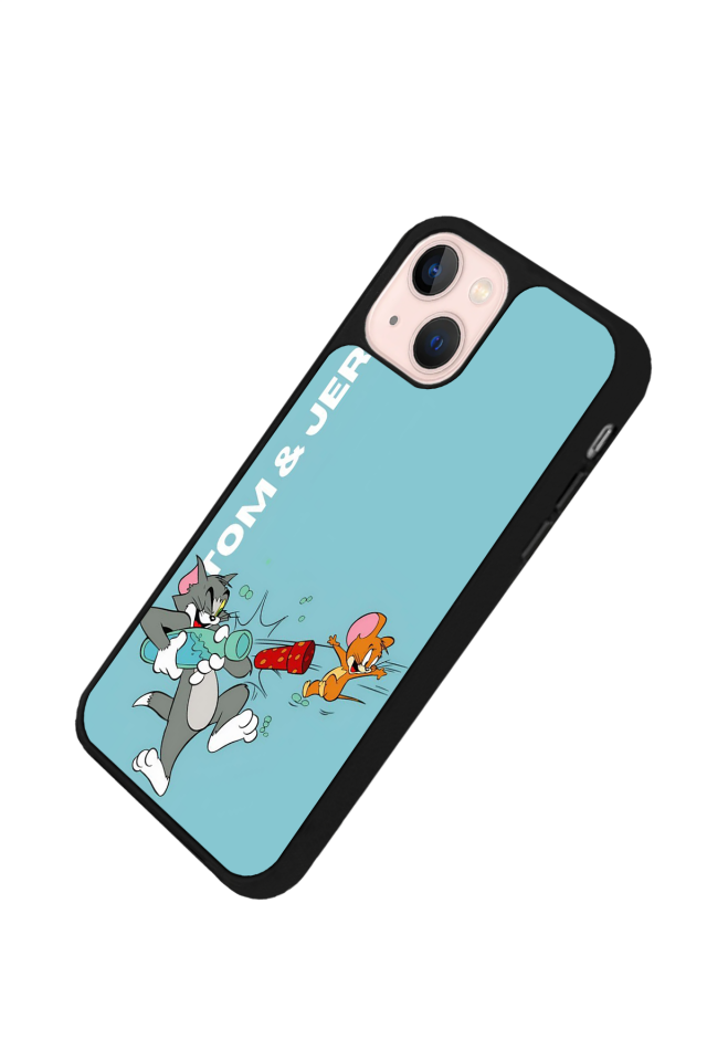 iPhone 15 Uyumlu Tom And Jerry Tasarımlı Glossy Premium Kılıf