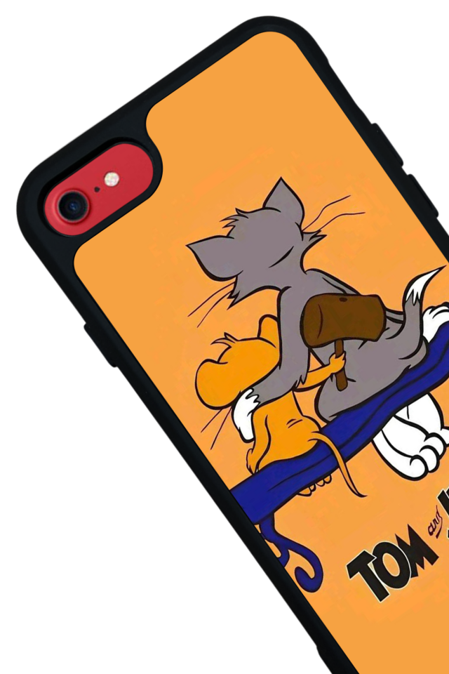 iPhone SE Uyumlu Tom And Jerry Tasarımlı Glossy Premium Kılıf