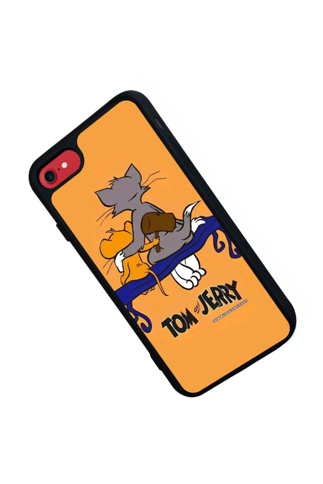 iPhone SE Uyumlu Tom And Jerry Tasarımlı Glossy Premium Kılıf