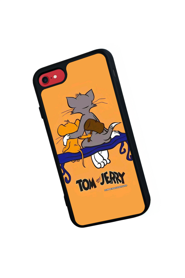 iPhone SE Uyumlu Tom And Jerry Tasarımlı Glossy Premium Kılıf