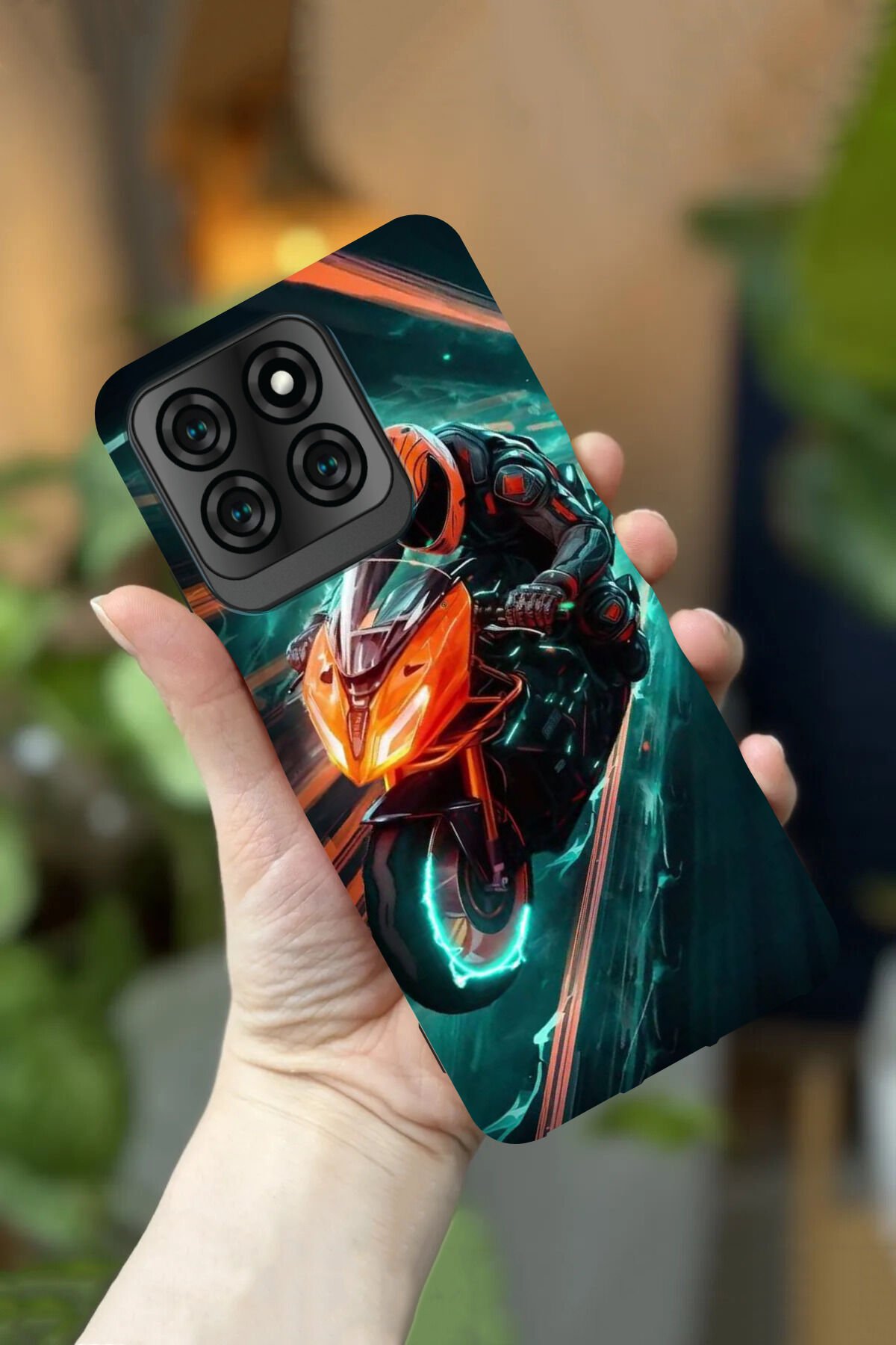 Reeder S71 Uyumlu Kamera Korumalı Motor Desenli HD Baskılı Silikon Kılıf