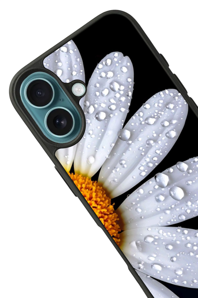 iPhone 16 Uyumlu Cicek Tasarımlı Glossy Premium Kılıf