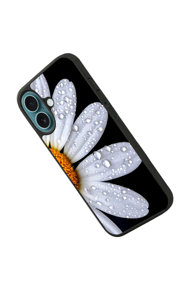 iPhone 16 Uyumlu Cicek Tasarımlı Glossy Premium Kılıf