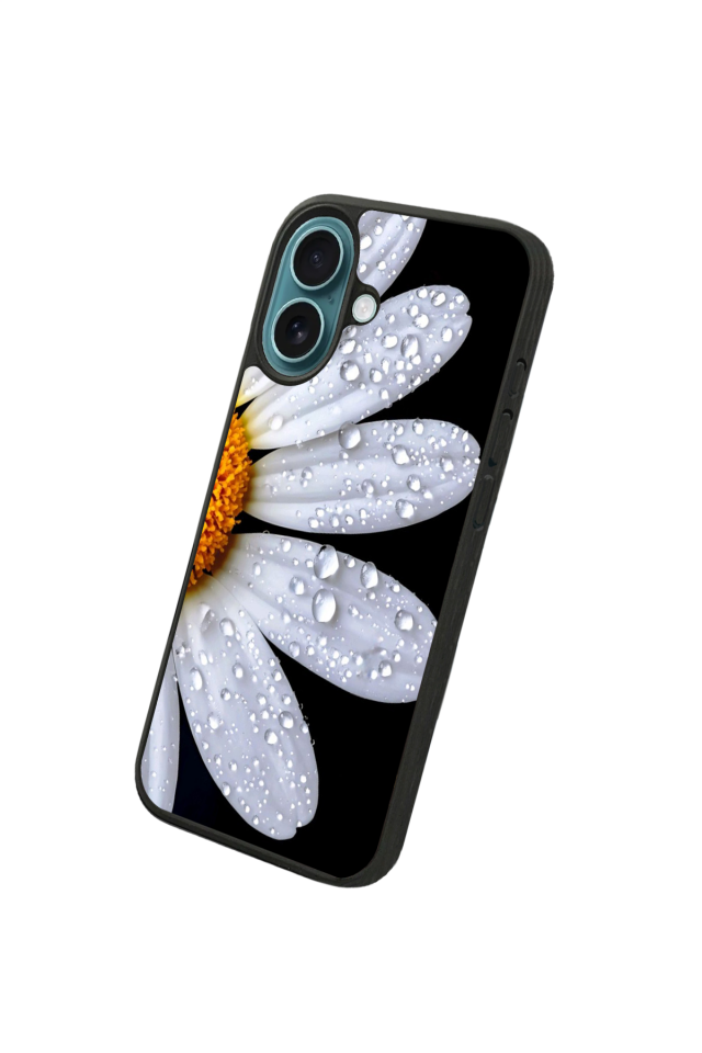 iPhone 16 Uyumlu Cicek Tasarımlı Glossy Premium Kılıf