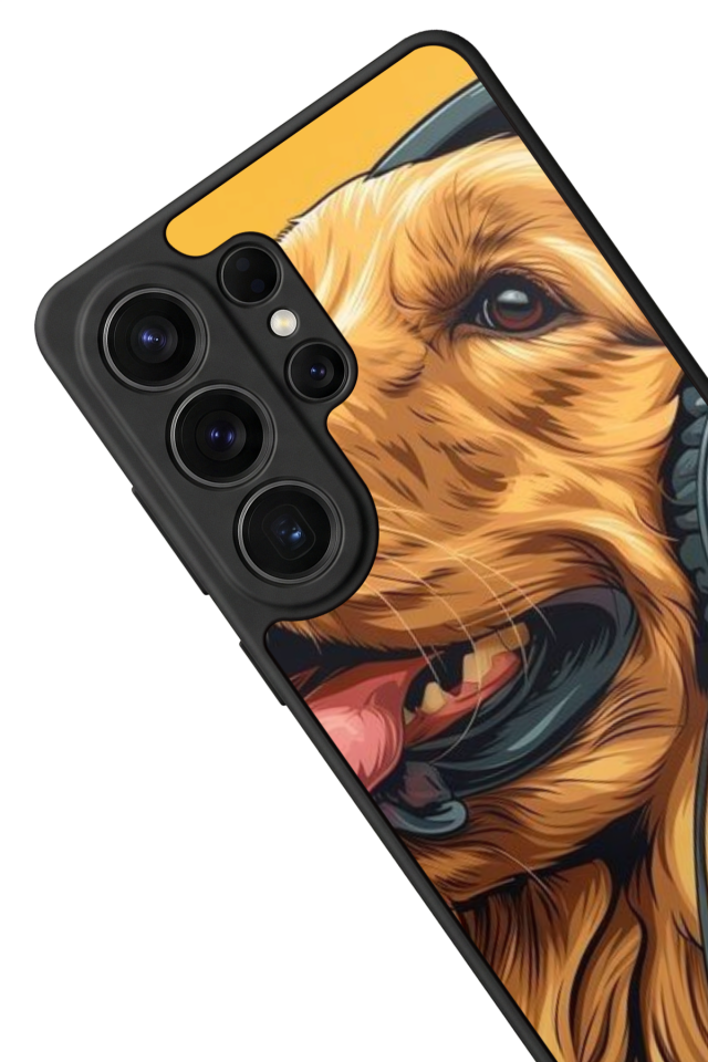 Samsung Galaxy S26 Ultra Uyumlu Golden Kopek Tasarımlı Glossy Premium Kılıf