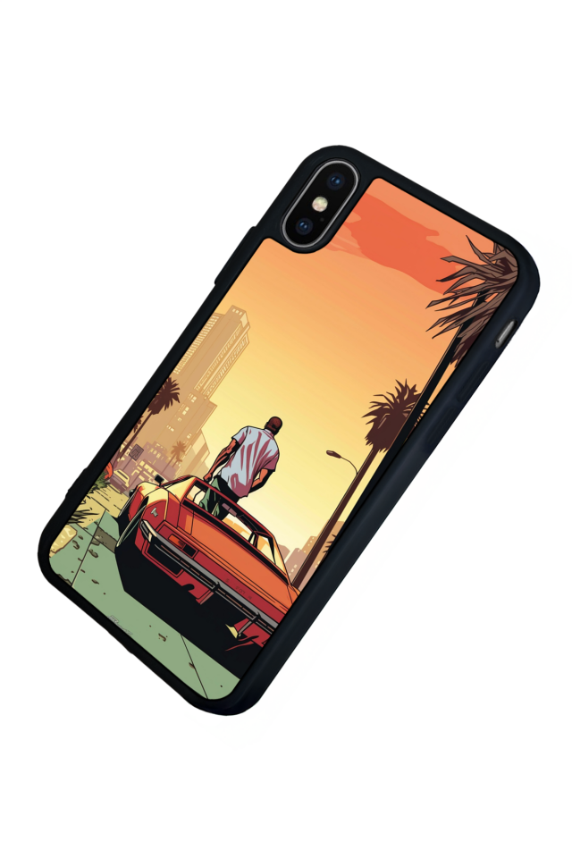 iPhone X/ XS Uyumlu GTA Tasarımlı Glossy Premium Kılıf